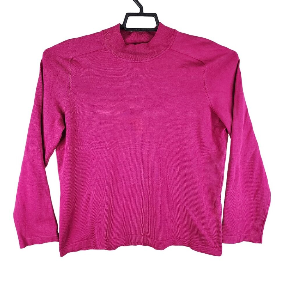 Womens Pink Jones New York Collection Blouse Top Silk Blend Long Sleeve Size XL